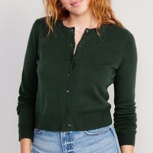 So Soft Cropped Cardigan Sweater in Dark Bottle